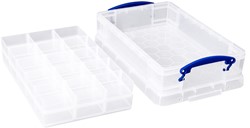 Opbergbox Really Useful 4 liter 30 vakken 395x255x88mm transparant wit
