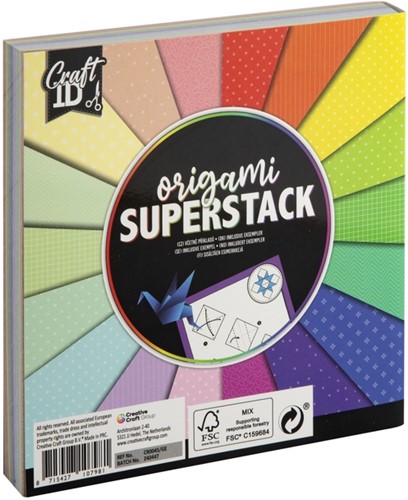 Origami CraftID 15x15cm 70gr 180 vel assorti kleuren-2
