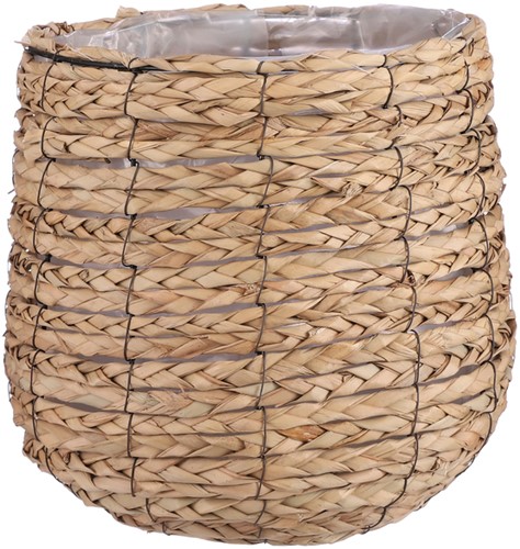 Plantenmand Mica Avalon zeegras rond lichbruin 31x30cm