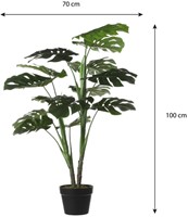 Kunstplant Mica Monstera in plastic pot 100x70cm-2