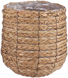 Plantenmand Mica Avalon zeegras rond 26x26cm lichtbruin