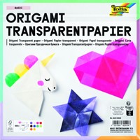 Origami papier Folia 20x20cm transparant 42gr 500 vel in 10 kleuren