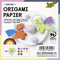 Origami papier Folia 20x20cm transparant 42gr 500 vel in 10 kleuren