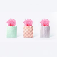 Tas met handvat Folia kraftpapier 115gr 18x21x8cm wit set à 3 dessins-2