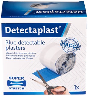 Elastische blauwe textielpleister Detectaplast 6cmx5m-2