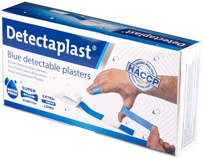 Waterafstotende blauwe pleister Detectaplast 180x20mm 100 stuks