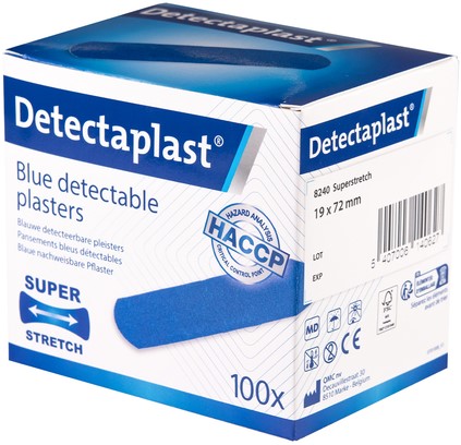 Elastische blauwe textielpleister Detectaplast 19x72mm 100 stuks