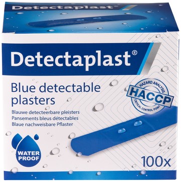 Waterafstotende blauwe pleister Detectaplast 19x72mm 100 stuks-2