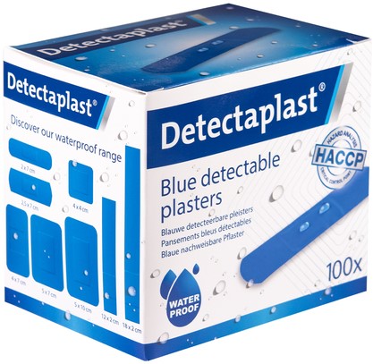 Waterafstotende blauwe pleister Detectaplast 19x72mm 100 stuks-3