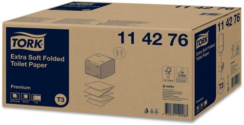 Toiletpapier Tork T3 Premium gevouwen 2-laags 110x190mm wit 114276