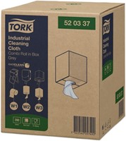 Reinigingsdoek Tork W1-W2-W3 Premium Industrial 1-laags 390 vel grijs 520337-2