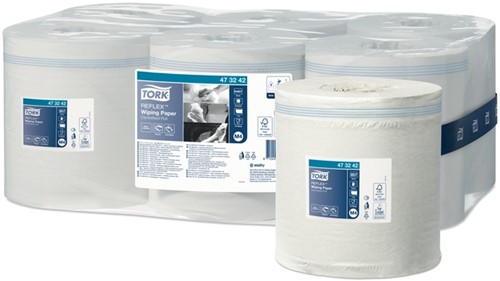 Poetspapier Tork M4 Reflex Advanced 1-laags 857 vel wit 473242-3