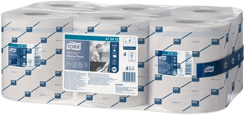 Poetspapier Tork M4 Reflex Premium 1-laags 340 vel wit 473412