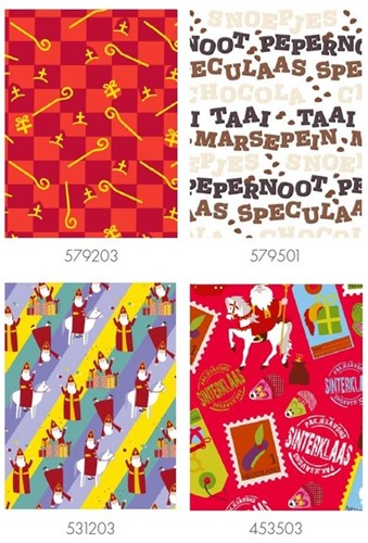 Inpakpapier Sint 200x70cm assorti-3
