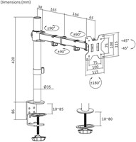 Monitorarm Quantore 1 scherm 17-27 inch zwart-4