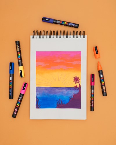 Paintmarker Uni POSCA PC17K extra breed rechthoek wit-3