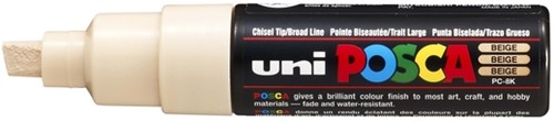 Paintmarker Uni POSCA PC8K breed schuin beige