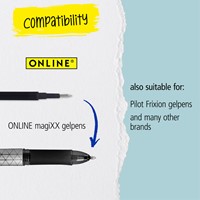 Gelschrijvervulling Online Magixx medium zwart blister à 3 stuks-3