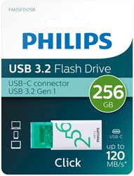 USB stick 3.2 Philips Click USB-C 256GB groen
