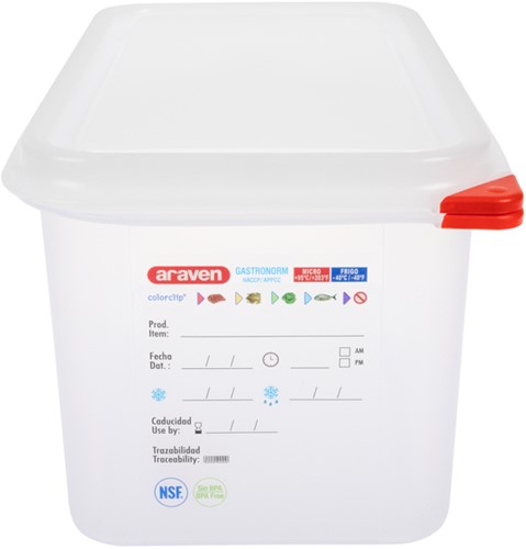 Voedseldoos Araven GN 1/3 met deksel 6 liter 4 stuks-3