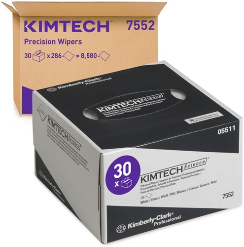 Poetsdoek Kimtech Science 208x112mm 30x286vel dispenserdoos wit 7552