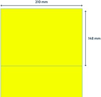 Etiket Rillprint 210x148mm fluor geel 200 stuks-2