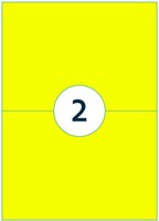 Etiket Rillprint 210x148mm fluor geel 200 stuks-3