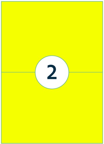 Etiket Rillprint 210x148mm fluor geel 200 stuks-3