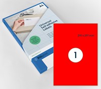 Etiket Rillprint 210x297mm fluorrood 100 etiketten