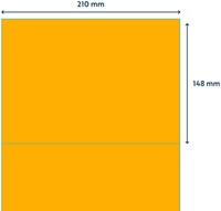Etiket Rillprint 210x148mm fluor oranje 200 stuks-2