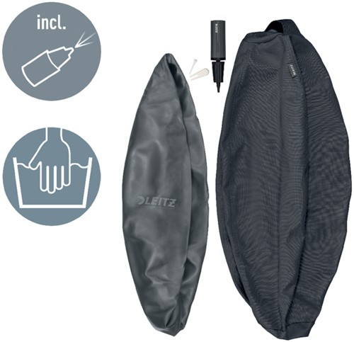 Actieve zitbal Leitz Ergo 55cm anti-rol donkergrijs-2