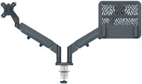 Monitor en Laptoparm Leitz Ergo ruimtebesparend dubbele monitorarm