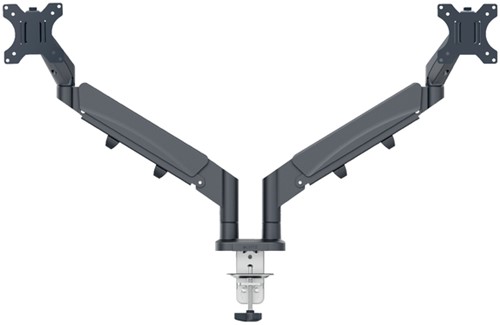 Monitorarm Leitz Ergo ruimtebesparend dubbel donkergrijs