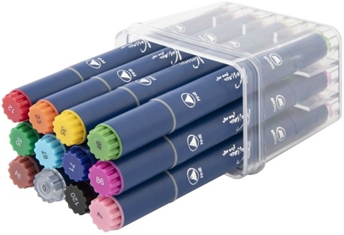 Alcoholmarkers Nassau Arts duopunt set à 12 kleuren-3