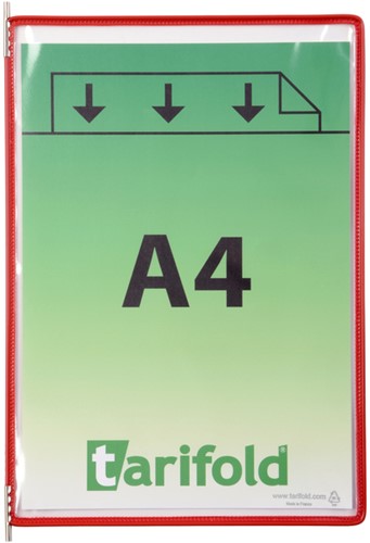 Zichtpaneel Tarifold A4 verticaal rood 10 stuks-2