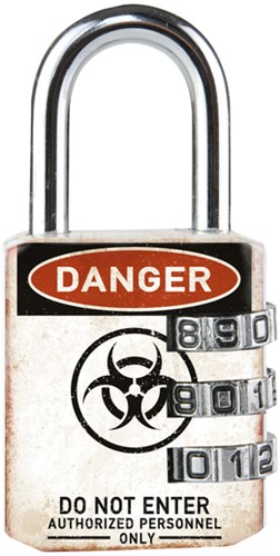 Hangslot Masterlock 3-cijfer combinatie 30mm danger motief