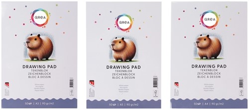 Tekenblok Qrea A4 50 vel 90gr gelijmd-2