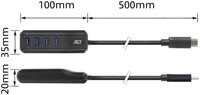 Hub ACT USB-C 3.0 4 poorts USB-A-3
