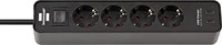 Stekkerdoos Brennenstuhl Ecolor 4 voudig inclusief 2 USB C 1.5 meter zwart
