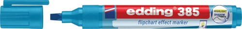 Viltstift edding 385 flipover penseelpunt lichtblauw