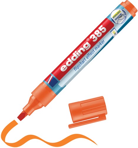 Viltstift edding 385 flipover penseelpunt oranje-2