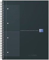 Spiraalblok Oxford International Notebook A4+ ruit 5X5mm 160pag zwart