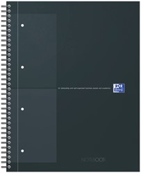 Spiraalblok Oxford International Notebook A4+ ruit 5X5mm 160 pagina's zwart