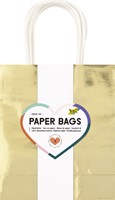 Cadeautas Folia goud kraft 18x21x8cm 7 stuks
