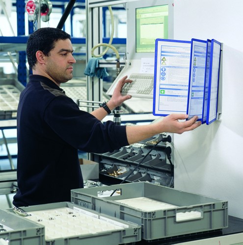 Wandelement Durable Vario Wall met 5-tassen blauw-3