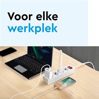 Stekkerdoos BRASQ 4 voudig 5 meter zwart-4