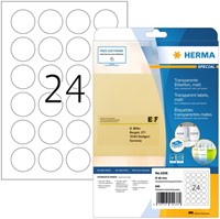 Etiket HERMA 4236 rond 40mm transparant 600 etiketten