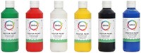 Plakkaatverf Qrea set à 6 standaard kleuren 250ml