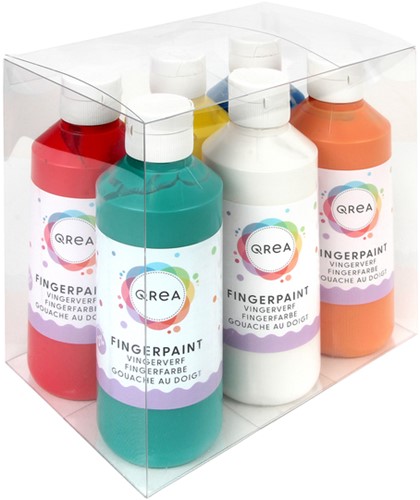 Vingerverf Qrea set à 6 kleuren 250ml-2