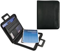 Schrijfmap DESQ A4 kunstleder met rits en handvatten zwart-2